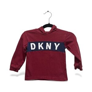 DKNY Kids Burgundy Hoodie with Navy Accent